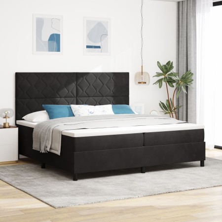 Cama Box Spring con colchón terciopelo negro 200x200 cm | Foro24.es | Tu tienda online para hogar, jardín y más Foro24.es