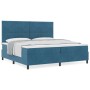 Cama Box Spring con colchón terciopelo azul oscuro 200x200 cm | Foro24.es | Tu tienda online para hogar, jardín y más Foro24.es