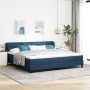 Cama con somier con colchón azul 200x200 cm tela | Foro24.es | Tu tienda online para hogar, jardín y más Foro24.es