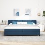 Cama con somier con colchón azul 200x200 cm tela | Foro24.es | Tu tienda online para hogar, jardín y más Foro24.es