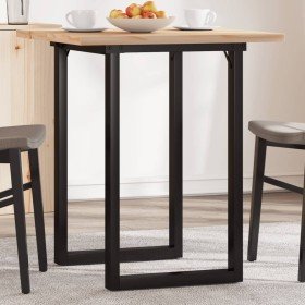Mesa de comedor marco O madera maciza pino y acero 60x60x75,5cm en Mesas de comedor | Comprar online en Foru.es