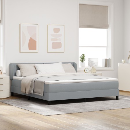 Cama Box Spring con colchón tela gris claro 180x200 cm | Foro24.es | Tu tienda online para hogar, jardín y más Foro24.es