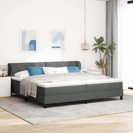Cama Box Spring con colchón tela gris oscuro 200x200 cm | Foro24.es | Tu tienda online para hogar, jardín y más Foro24.es