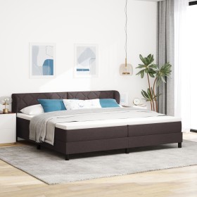 Comprar Cama Box Spring con colchón tela marrón