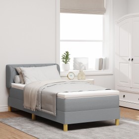 Comprar Cama Box Spring con colchón tela gris