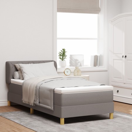 Cama Box Spring con Colchón Taupe 100x200 cm Tela | Foro24.es | Tu tienda online para hogar, jardín y más Foro24.es