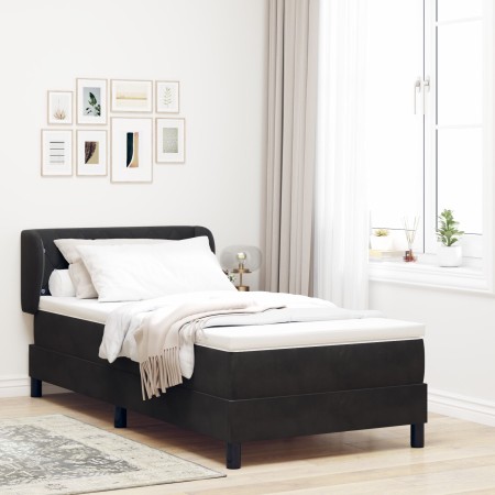 Cama Box Spring con colchón terciopelo negro 90x190 cm | Foro24.es | Tu tienda online para hogar, jardín y más Foro24.es