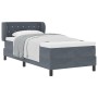 Cama Box Spring con colchón terciopelo gris oscuro 100x200 cm | Foro24.es | Tu tienda online para hogar, jardín y más Foro24.es