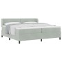Cama Box Spring  con colchón Gris Claro 200x200 cm Aterciopelado | Foro24.es | Tu tienda online para hogar, jardín y más Foro24.es