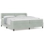 Cama Box Spring  con colchón Gris Claro 200x200 cm Aterciopelado | Foro24.es | Tu tienda online para hogar, jardín y más Foro24.es