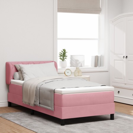 Cama Box Spring con colchón terciopelo rosa 90x190 cm | Foro24.es | Tu tienda online para hogar, jardín y más Foro24.es