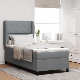 Comprar Cama Box Spring con colchón tela gris
