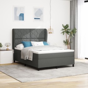 Comprar Cama Box Spring con colchón tela gris