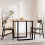 Mesa de comedor marco O madera maciza pino y acero 80x80x75,5cm en Mesas de comedor | Comprar online en Foru.es