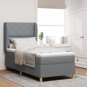 Comprar Cama Box Spring con colchón tela gris