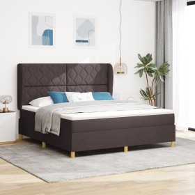 Comprar Cama Box Spring con colchón tela marrón