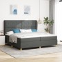 Cama Box Spring con colchón tela gris oscuro 200x200 cm | Foro24.es | Tu tienda online para hogar, jardín y más Foro24.es