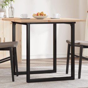 Mesa de comedor marco O madera maciza pino y acero 90x90x75,5cm en Mesas de comedor | Comprar online en Foru.es