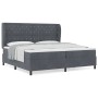 Cama Box Spring con colchón terciopelo gris oscuro 200x200 cm | Foro24.es | Tu tienda online para hogar, jardín y más Foro24.es