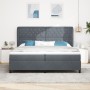 Cama Box Spring con colchón terciopelo gris oscuro 200x200 cm | Foro24.es | Tu tienda online para hogar, jardín y más Foro24.es