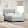 Cama Box Spring con colchón terciopelo gris claro 160x200 cm | Foro24.es | Tu tienda online para hogar, jardín y más Foro24.es
