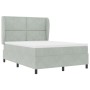 Cama Box Spring con colchón terciopelo gris claro 160x200 cm | Foro24.es | Tu tienda online para hogar, jardín y más Foro24.es