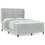 Cama Box Spring con colchón terciopelo gris claro 160x200 cm | Foro24.es | Tu tienda online para hogar, jardín y más Foro24.es