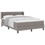 Cama con Base Tapizada y Colchón Taupe 140x190 cm Tela, Cabecero Diseño de Líneas Taupe 140 cm Tela | Foro24.es | Tu tienda online para hogar, jardín y más Foro24.es
