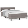 Cama con Base Tapizada y Colchón Taupe 140x190 cm Tela, Cabecero Diseño de Líneas Taupe 140 cm Tela | Foro24.es | Tu tienda online para hogar, jardín y más Foro24.es