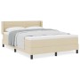 Cama con somier VidaXL y colchón crema 140x190 cm tela, Diseño de cabecero líneas VidaXL crema 140 cm tela | Foro24.es | Tu tienda online para hogar, jardín y más Foro24.es