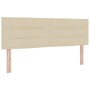 Cama con somier VidaXL y colchón crema 140x190 cm tela, Diseño de cabecero líneas VidaXL crema 140 cm tela | Foro24.es | Tu tienda online para hogar, jardín y más Foro24.es