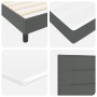 Cama con box spring y colchón gris oscuro 140x200 cm de tela, Diseño de cabecero de líneas gris oscuro 140 cm de tela de , Ca...