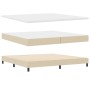 Cama Box Spring  con Colchón Crema 200x200 cm Tela, Cabecero Diseño Líneas  Crema 200 cm Tela | Foro24.es | Tu tienda online para hogar, jardín y más Foro24.es