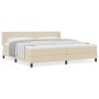 Cama Box Spring  con Colchón Crema 200x200 cm Tela, Cabecero Diseño Líneas  Crema 200 cm Tela | Foro24.es | Tu tienda online para hogar, jardín y más Foro24.es