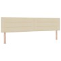 Cama Box Spring  con Colchón Crema 200x200 cm Tela, Cabecero Diseño Líneas  Crema 200 cm Tela | Foro24.es | Tu tienda online para hogar, jardín y más Foro24.es