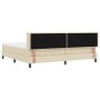 Cama Box Spring  con Colchón Crema 200x200 cm Tela, Cabecero Diseño Líneas  Crema 200 cm Tela | Foro24.es | Tu tienda online para hogar, jardín y más Foro24.es