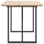 Mesa de comedor marco O madera maciza pino acero 140x80x75,5 cm en Mesas de comedor | Comprar online en Foru.es