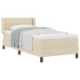 Cama Box Spring  con Colchón Color Crema 100x200 cm Tela, Cabecero VidaXL con Botones Color Crema 100 cm Tela | Foro24.es | Tu tienda online para hogar, jardín y más Foro24.es