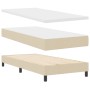 Cama Box Spring  con Colchón Color Crema 100x200 cm Tela, Cabecero VidaXL con Botones Color Crema 100 cm Tela | Foro24.es | Tu tienda online para hogar, jardín y más Foro24.es