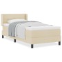 Cama Box Spring  con Colchón Color Crema 100x200 cm Tela, Cabecero VidaXL con Botones Color Crema 100 cm Tela | Foro24.es | Tu tienda online para hogar, jardín y más Foro24.es