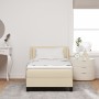 Cama Box Spring  con Colchón Color Crema 100x200 cm Tela, Cabecero VidaXL con Botones Color Crema 100 cm Tela | Foro24.es | Tu tienda online para hogar, jardín y más Foro24.es