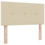 Cama Box Spring  con Colchón Color Crema 100x200 cm Tela, Cabecero VidaXL con Botones Color Crema 100 cm Tela | Foro24.es | Tu tienda online para hogar, jardín y más Foro24.es