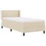 Cama Box Spring  con Colchón Color Crema 100x200 cm Tela, Cabecero VidaXL con Botones Color Crema 100 cm Tela | Foro24.es | Tu tienda online para hogar, jardín y más Foro24.es