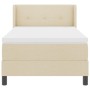 Cama Box Spring  con Colchón Color Crema 100x200 cm Tela, Cabecero VidaXL con Botones Color Crema 100 cm Tela | Foro24.es | Tu tienda online para hogar, jardín y más Foro24.es