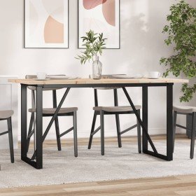 Mesa de comedor marco O madera maciza pino acero 160x80x75,5 cm en Mesas de comedor | Comprar online en Foru.es