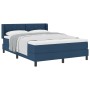 Cama con Somier  con colchón azul 160x200 cm de tela, Cabecero  diseño de bloques de diamantes azul 160 cm de tela | Foro24.es | Tu tienda online para hogar, jardín y más Foro24.es