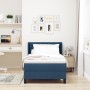 Cama con Box Spring y Colchón Azul 90x200 cm de Tela, Cabecero con diseño de bloques de diamante azul de 90 cm de tela | Foro24.es | Tu tienda online para hogar, jardín y más Foro24.es