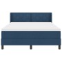 Cama con Somier  con colchón azul 160x200 cm de tela, Cabecero  diseño de bloques de diamantes azul 160 cm de tela | Foro24.es | Tu tienda online para hogar, jardín y más Foro24.es