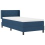 Cama con Box Spring y Colchón Azul 90x200 cm de Tela, Cabecero con diseño de bloques de diamante azul de 90 cm de tela | Foro24.es | Tu tienda online para hogar, jardín y más Foro24.es