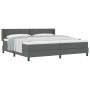 Cama con sommier  y colchón Gris Oscuro 200x200 cm Tela, Cabecero  Diseño de bloques de diamante Gris Oscuro 200 cm Tela | Foro24.es | Tu tienda online para hogar, jardín y más Foro24.es